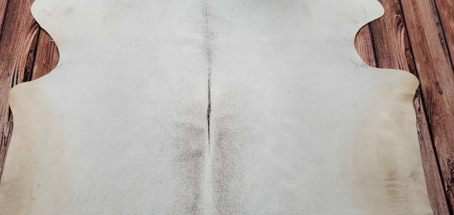 Large Speckled Cowhide Rug Gray White