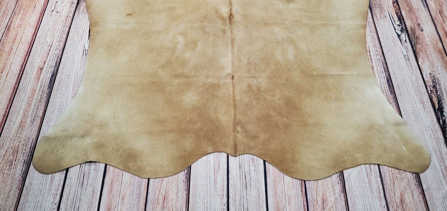 Light Beige Brown Cowhide Rug 6ft x 6ft