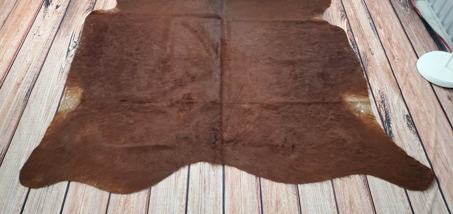 Mahogany Cowhide Rug 5.4ft x 6ft