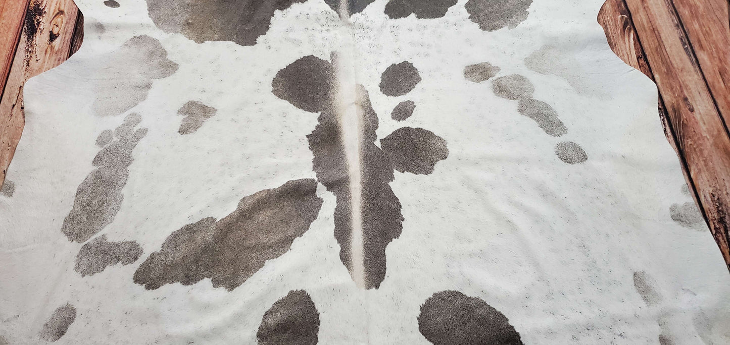 Grey And White Cowhide Rug 8ft x 7ft