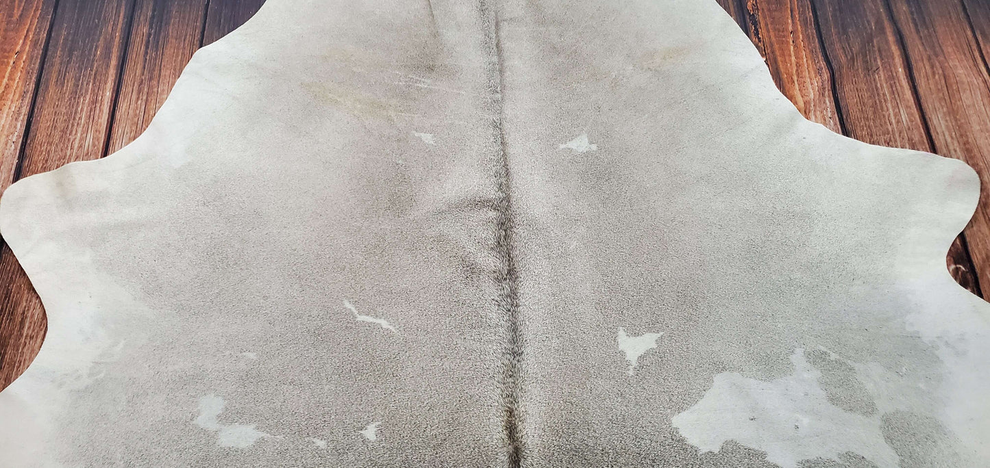 Grey White Cowhide Rug Brazilian 7.5ft x 6.8ft