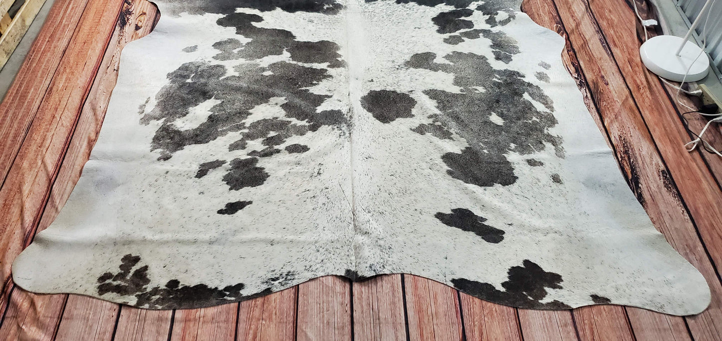 Brazilian Cowhide Rug Grey White 7.7ft x 6.8ft