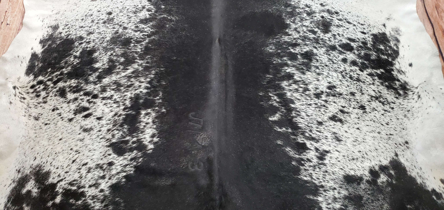 Brazilian black and white cowhide rug 8.4ft x 7.4ft
