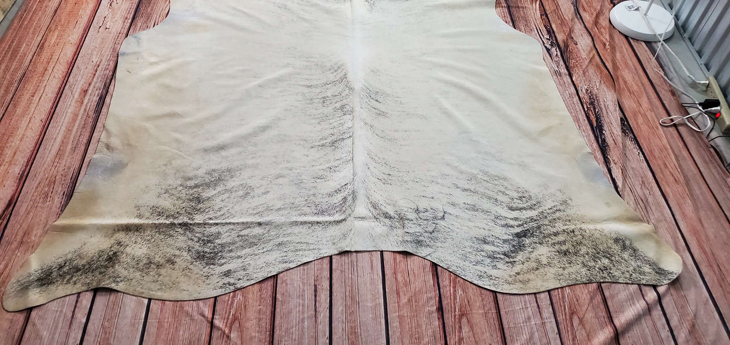 Grey Brindle Cowhide Area Rug 7.3ft x 6.3ft