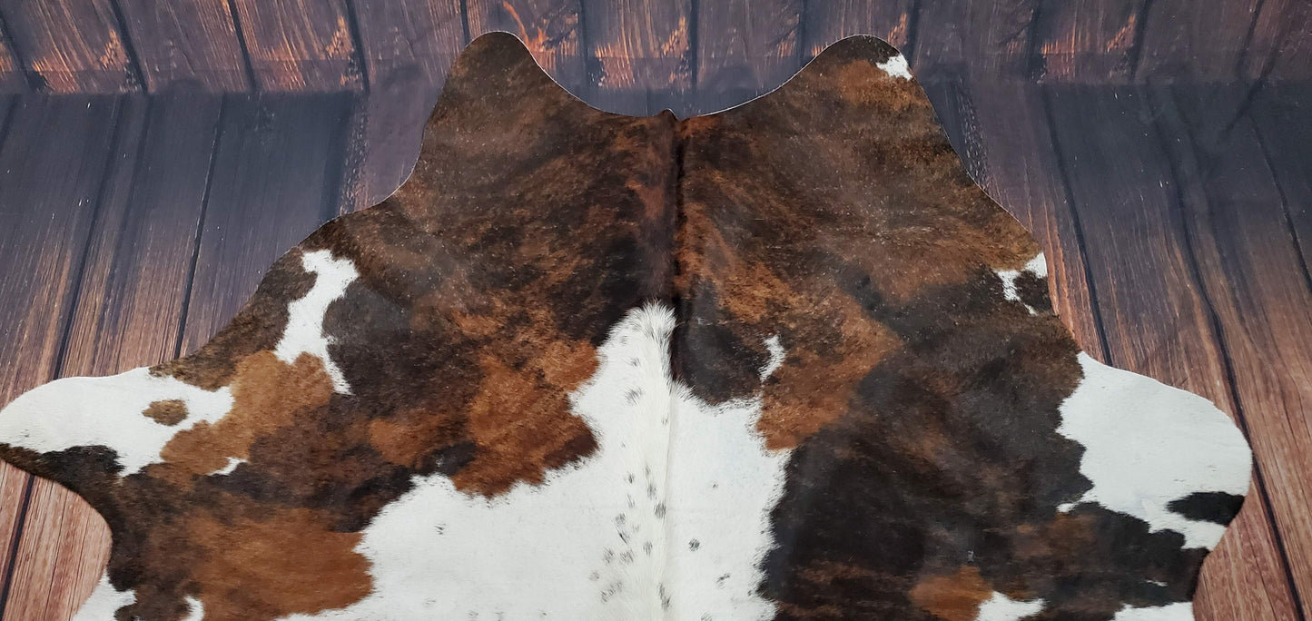 Tricolor Real Cowhide Rug 7.5ft x 7ft