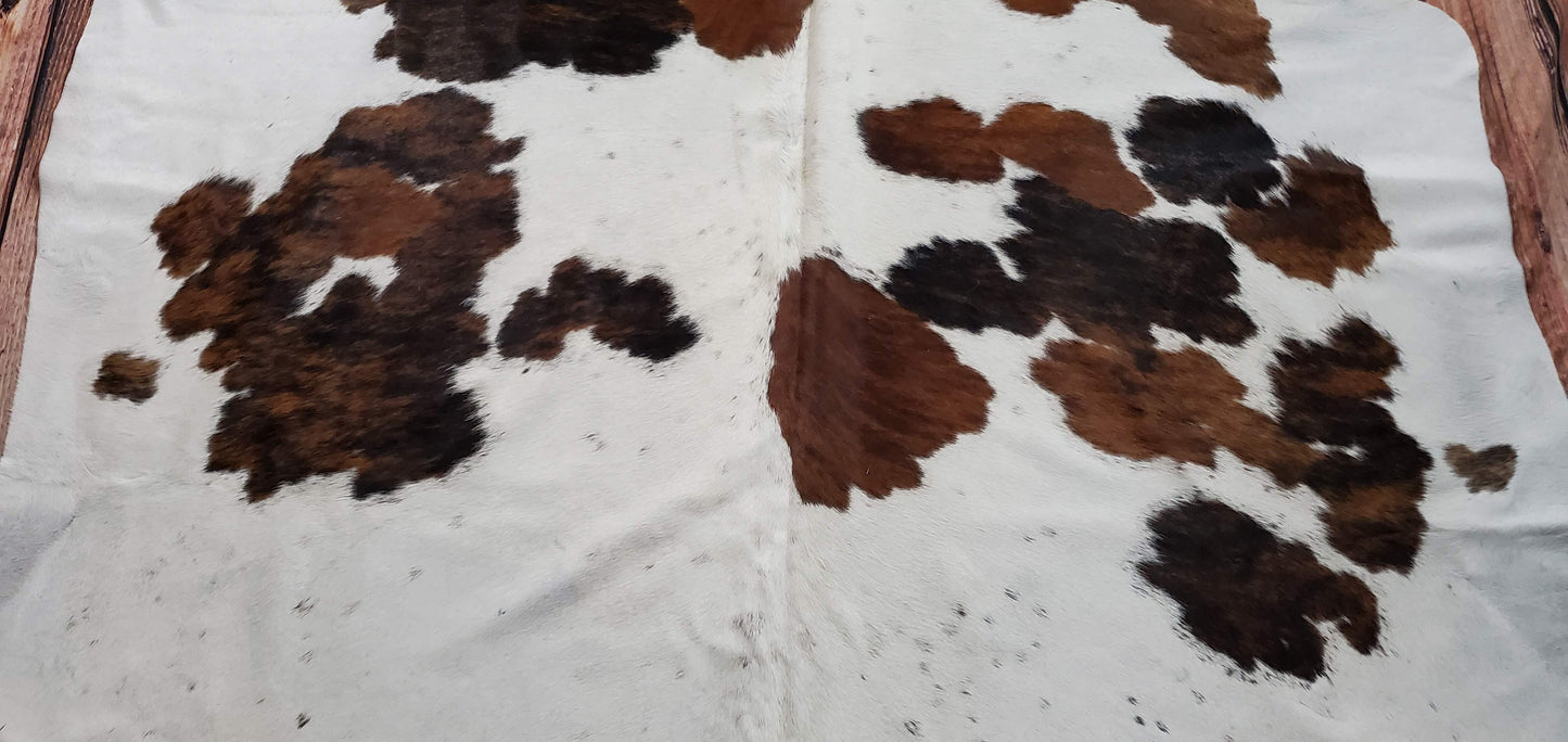 Tricolor Real Cowhide Rug 7.5ft x 7ft