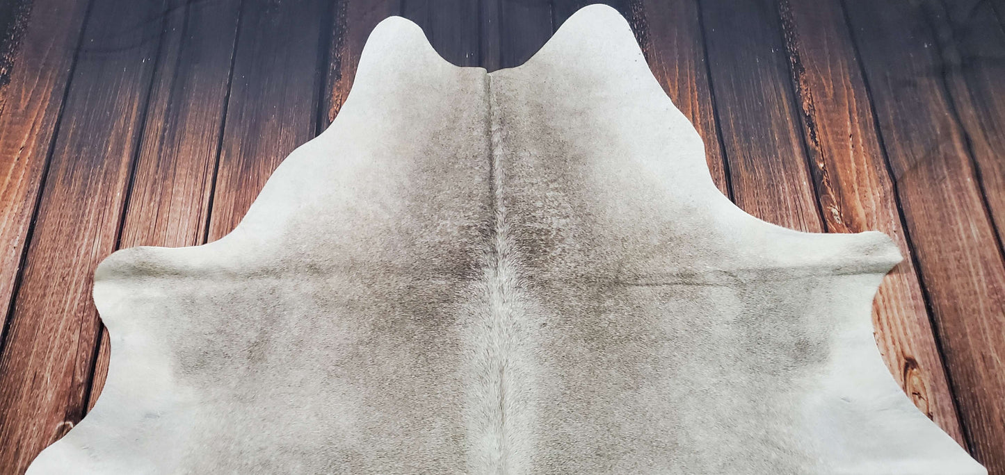 Grey Tan Cow hide Rug 6.2ft x 6ft