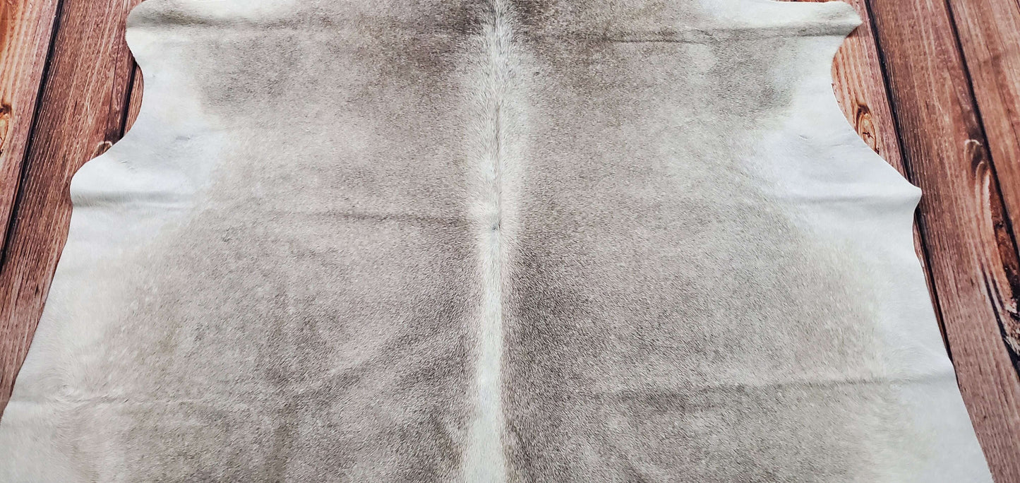 Grey Tan Cow hide Rug 6.2ft x 6ft