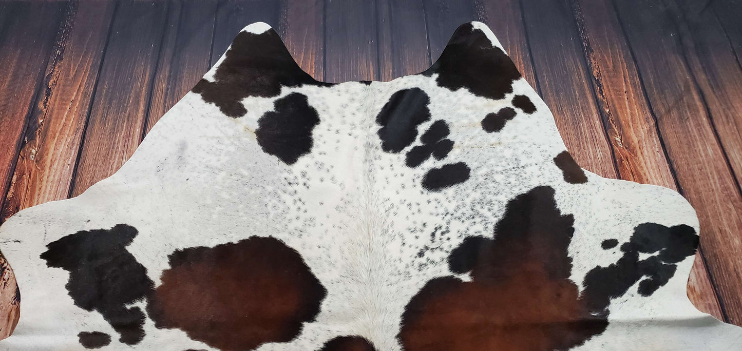 Natural Brazilian Spotted Cowhide Rug 7.6ft x 6.5ft
