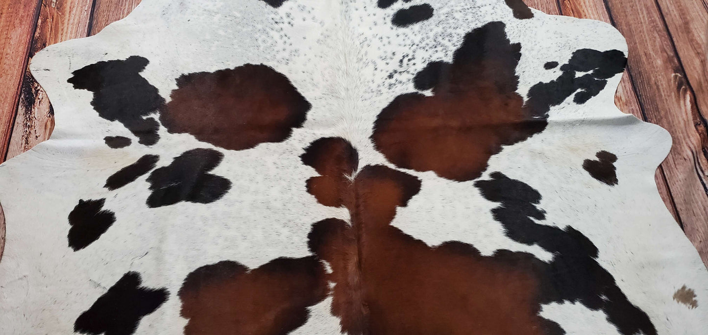 Natural Brazilian Spotted Cowhide Rug 7.6ft x 6.5ft