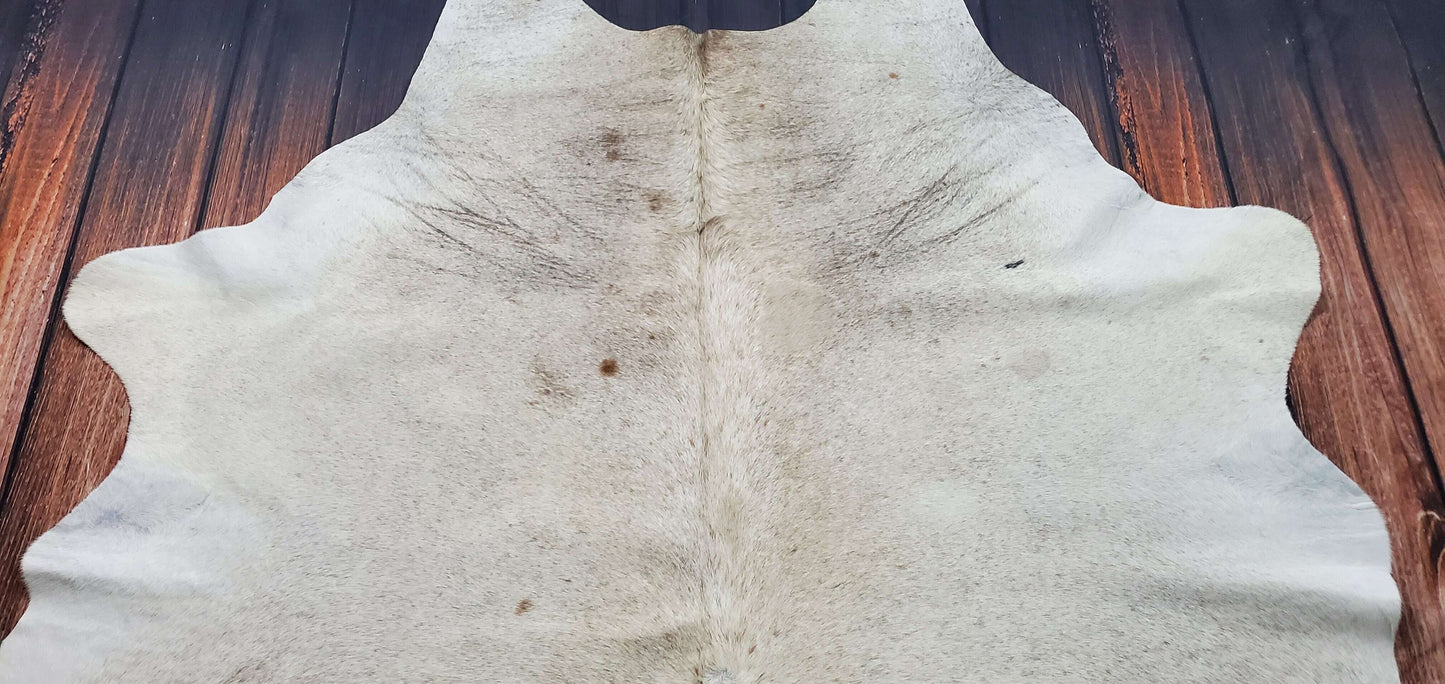 Cowhide Rug Natural Grey White 7.1ft x 6.2ft