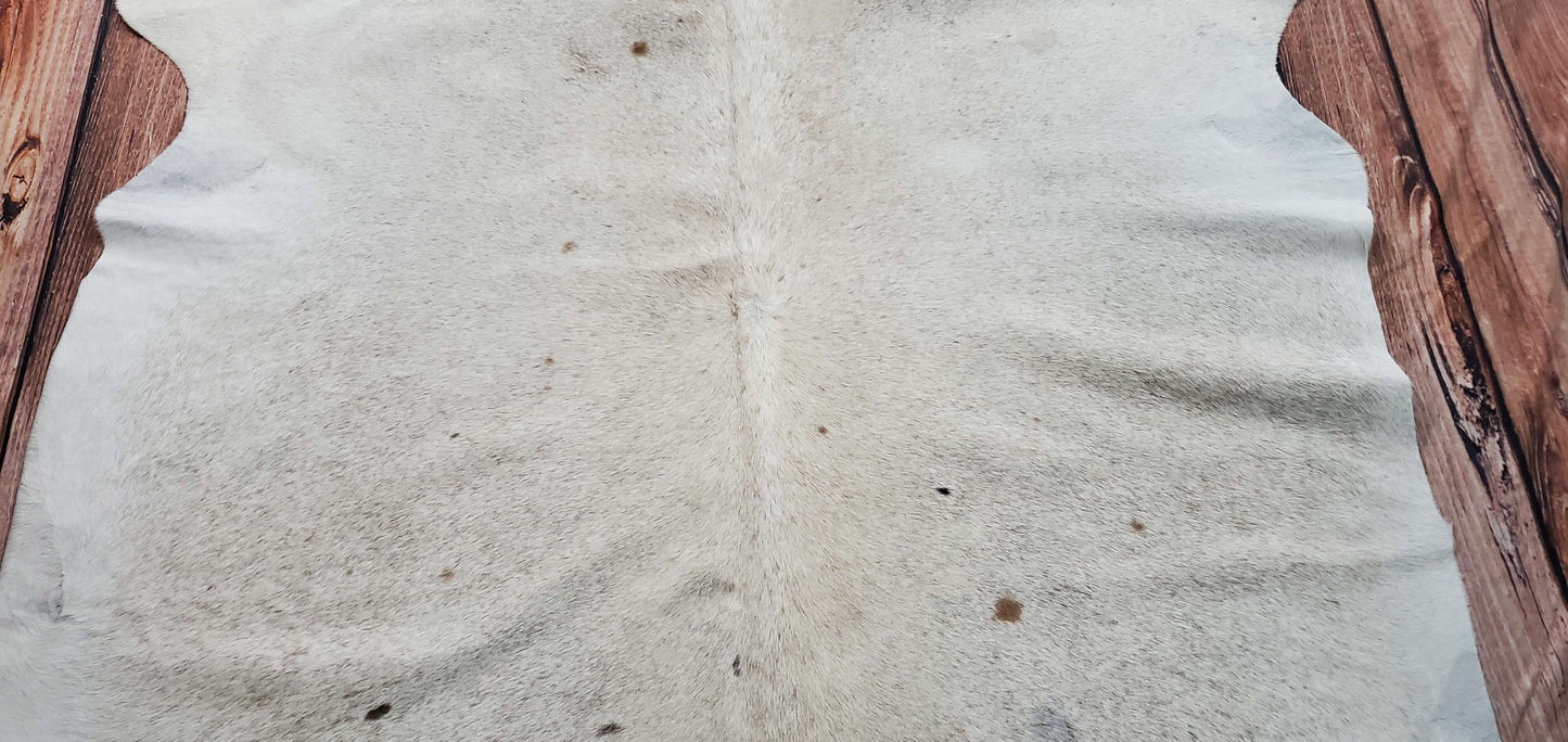 Cowhide Rug Natural Grey White 7.1ft x 6.2ft