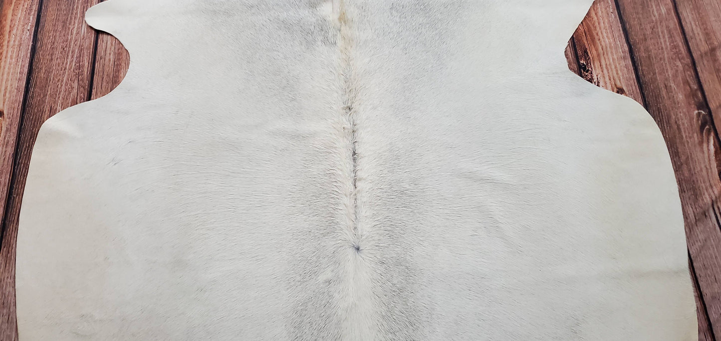 Authentic Cowhide Rug Grey Ivory 6.9ft x 6.1ft