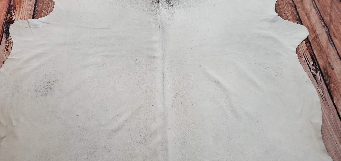 Grey Ivory Cowhide Rug 8ft x 6.7ft