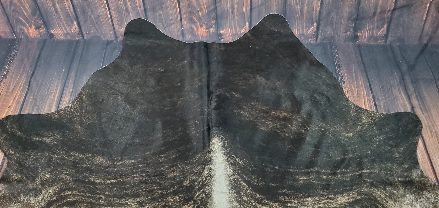 Large Dark Grey Cowhide Rug 7.3ft x 7.2ft