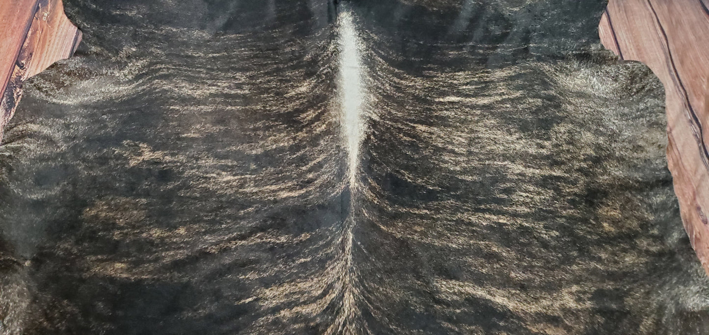 Large Dark Grey Cowhide Rug 7.3ft x 7.2ft