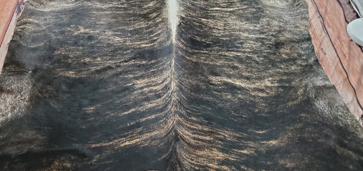 Large Dark Grey Cowhide Rug 7.3ft x 7.2ft