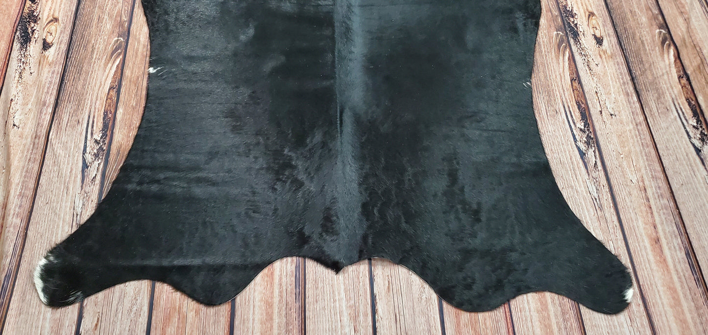 Extra Small Cowhide Rug Black 5ft x 4.6ft