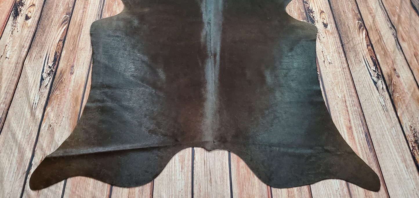 Mini Black Cowhide Rug 6ft x 4.4ft