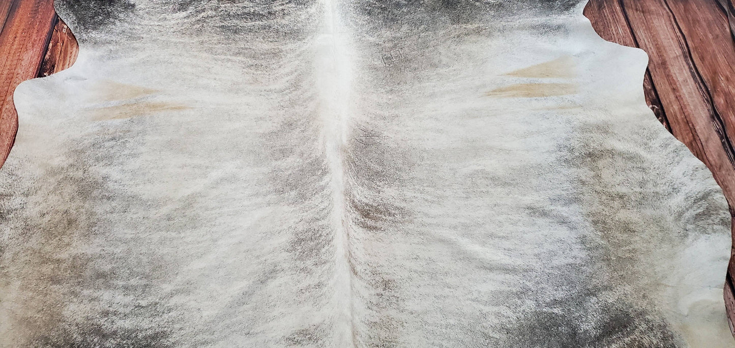 New Grey Brindle Cowhide Rug 8.3ft x 7ft