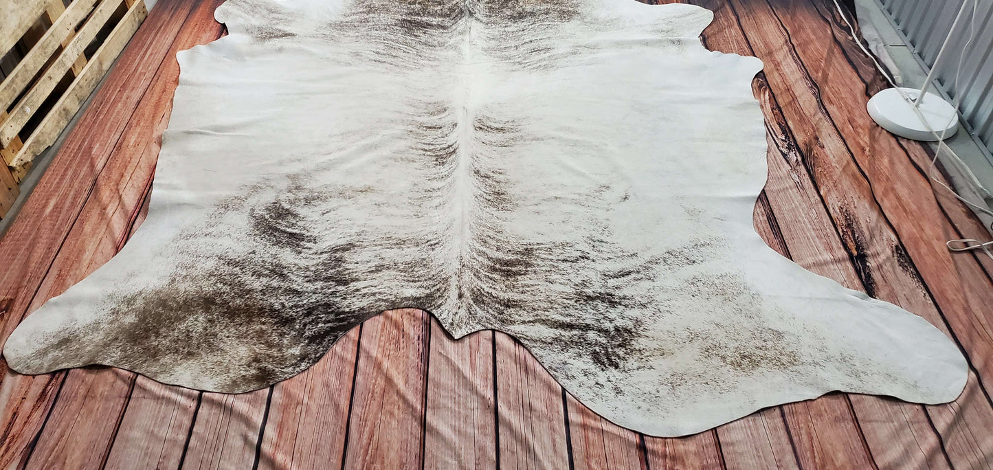 Large Natural Brindle Cowhide Rug 8.7ft x 7ft