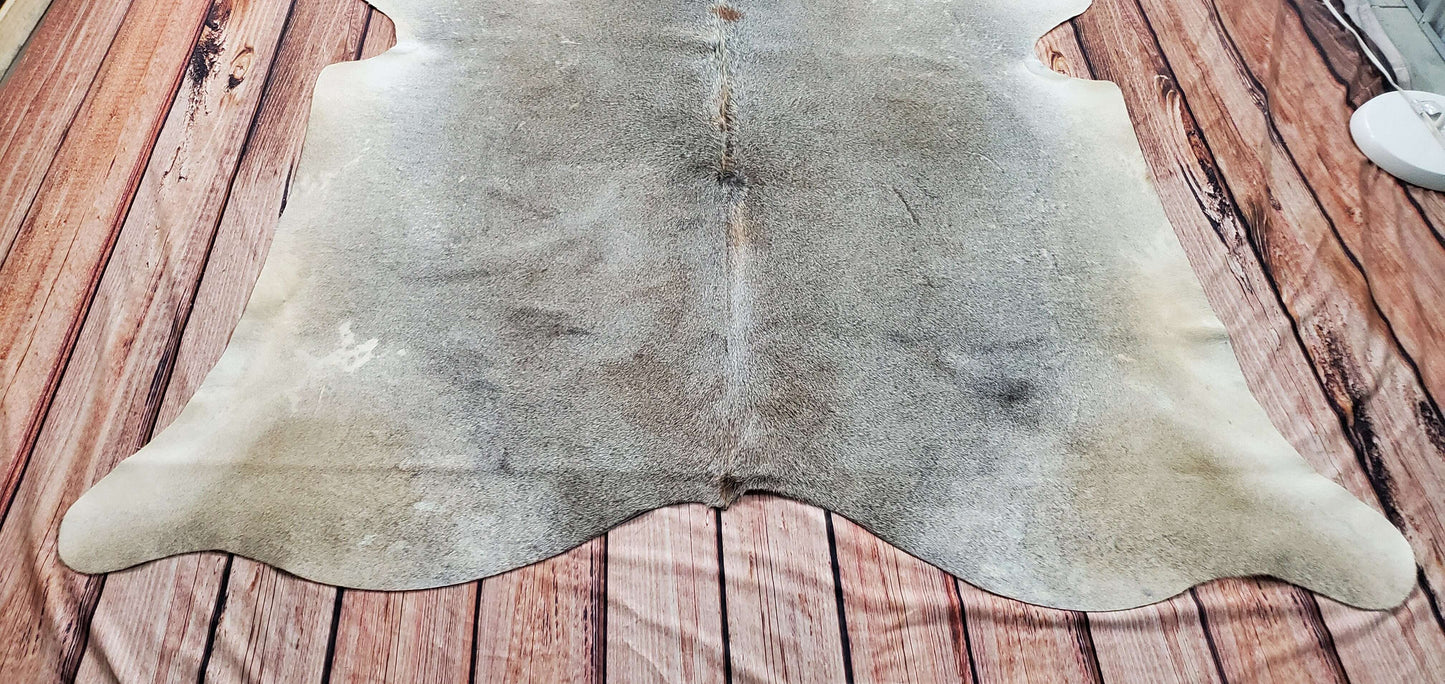 Natural Exotic Grey Cowhide Rug 6ft x 5.4ft