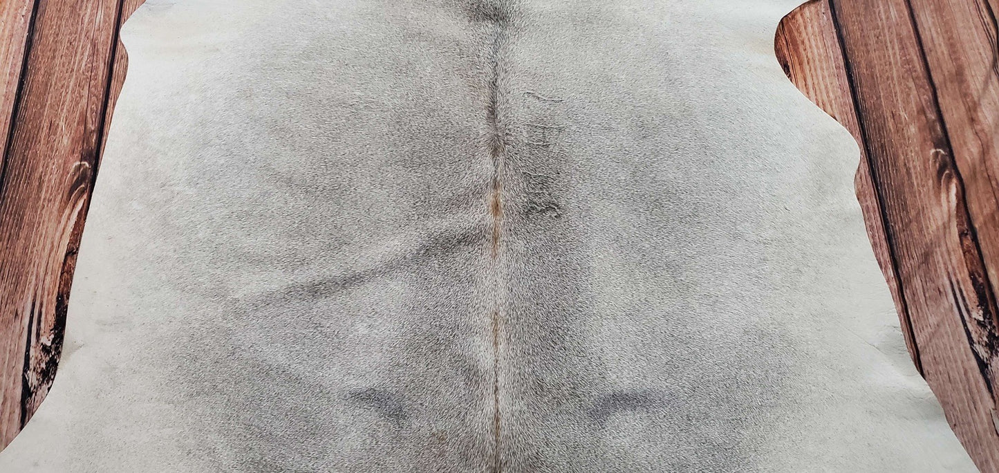 Small Grey Cowhide Rug 6ft by 5.6ft