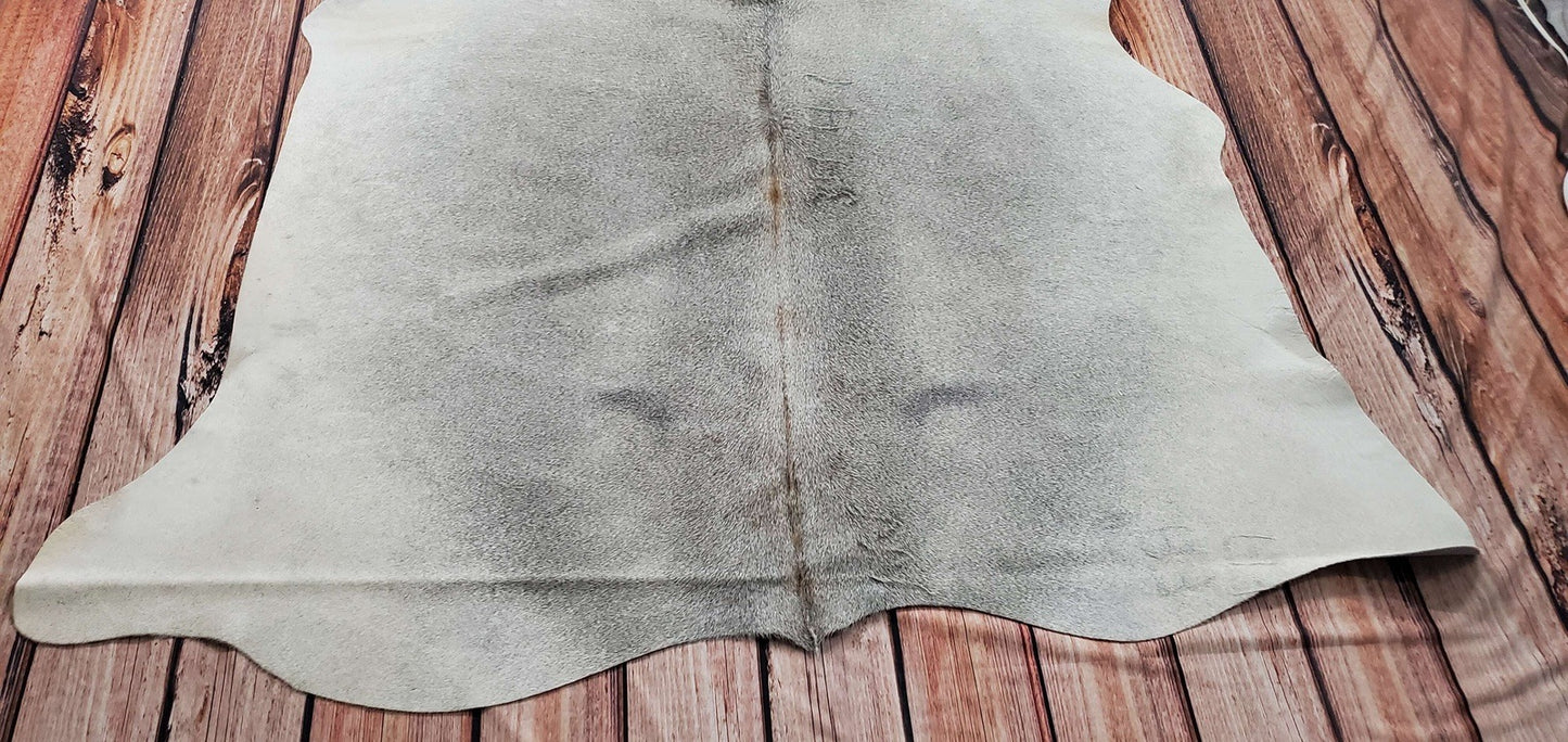 Small Grey Cowhide Rug 6ft by 5.6ft