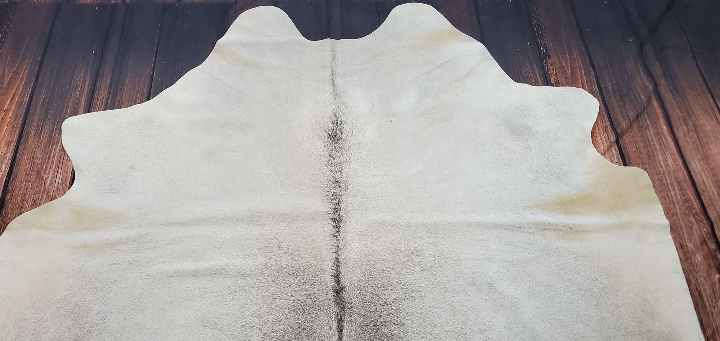 Small Light Gray Cowhide Rug 6.4ft x 6.4ft