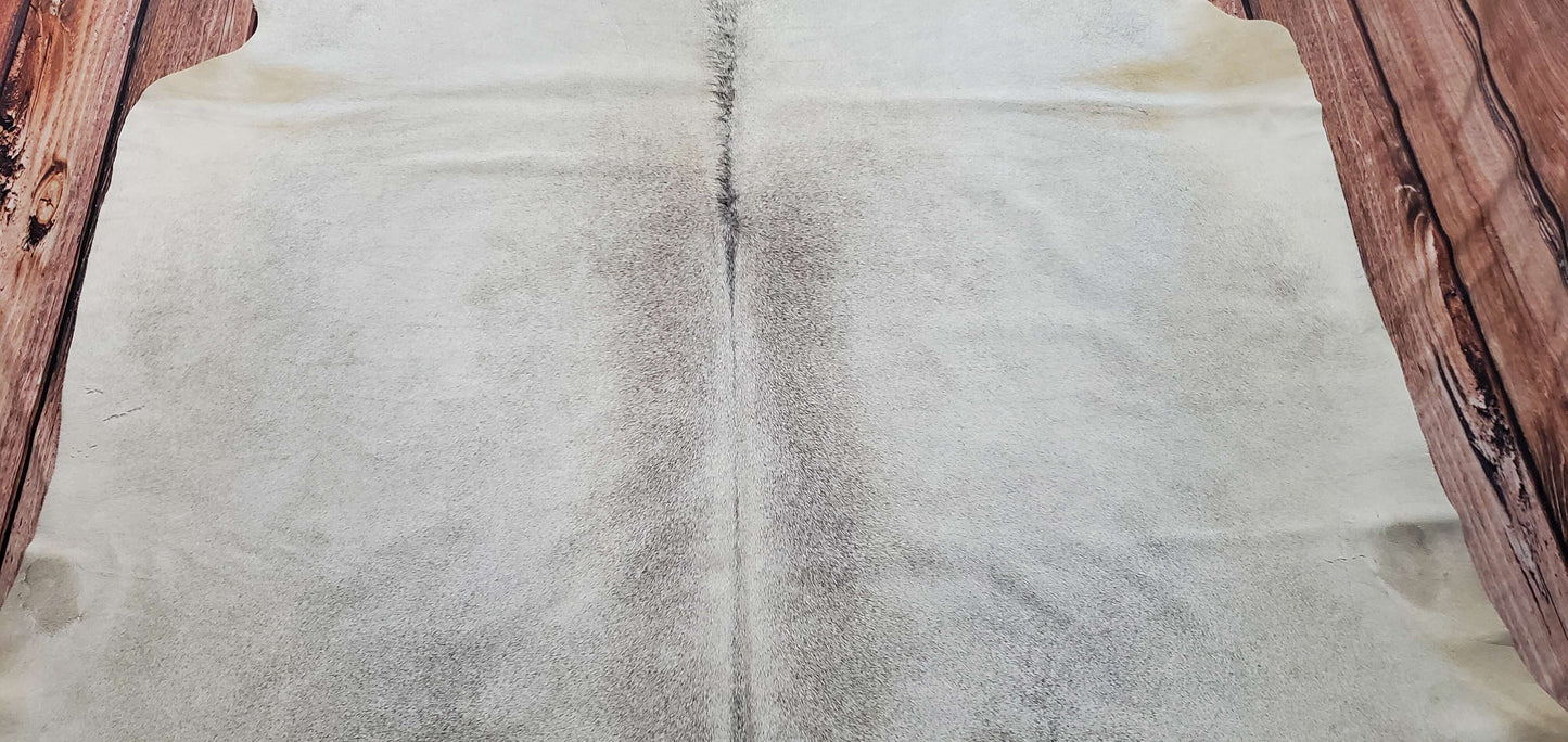 Small Light Gray Cowhide Rug 6.4ft x 6.4ft