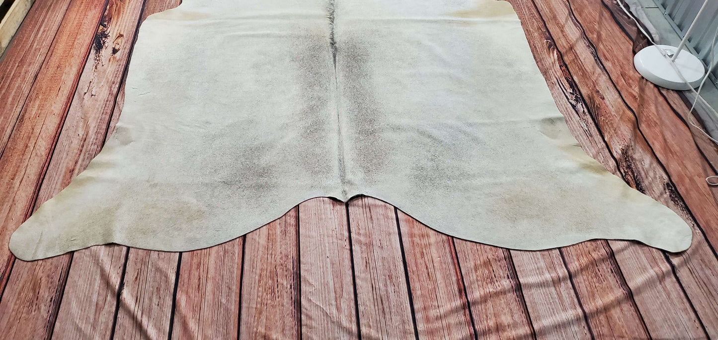 Small Light Gray Cowhide Rug 6.4ft x 6.4ft