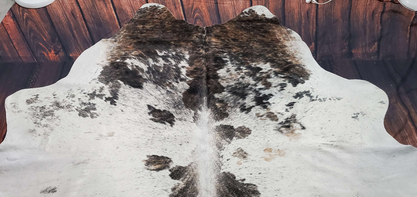Natural Grey White Cowhide Rug 8.3ft x 7.4ft