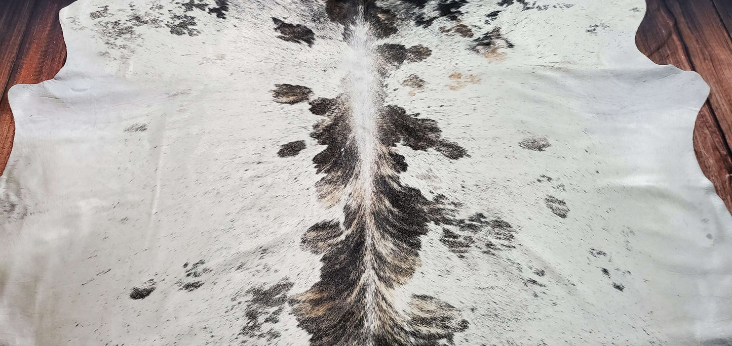 Natural Grey White Cowhide Rug 8.3ft x 7.4ft