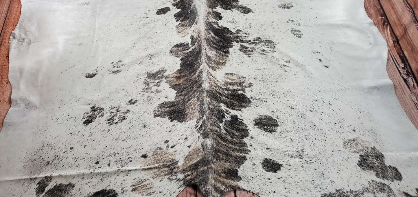 Natural Grey White Cowhide Rug 8.3ft x 7.4ft