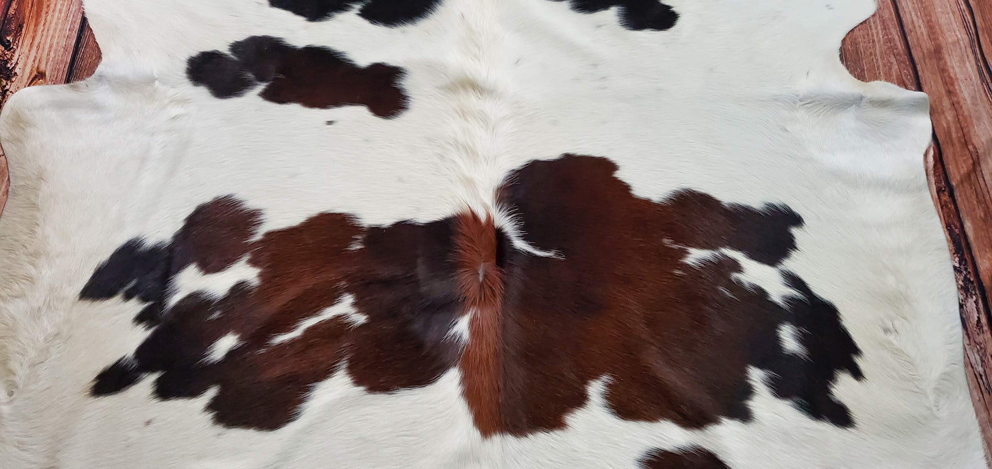 Salt Pepper Cowhide Rug TriColor 7.3ft x 6.3ft