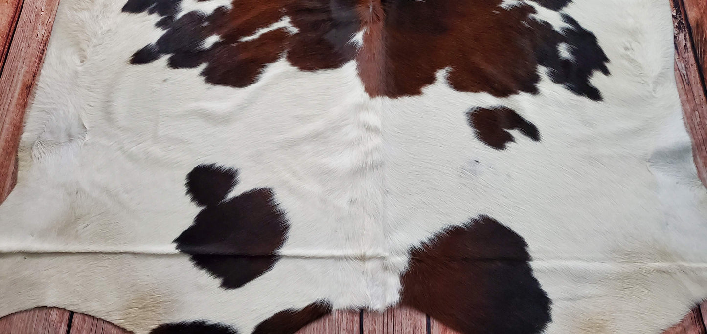 Salt Pepper Cowhide Rug TriColor 7.3ft x 6.3ft