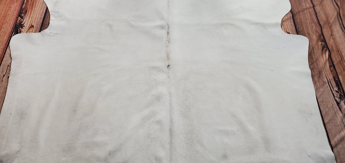 Cream White Cowhide Rug 7.3ft x 6.6ft