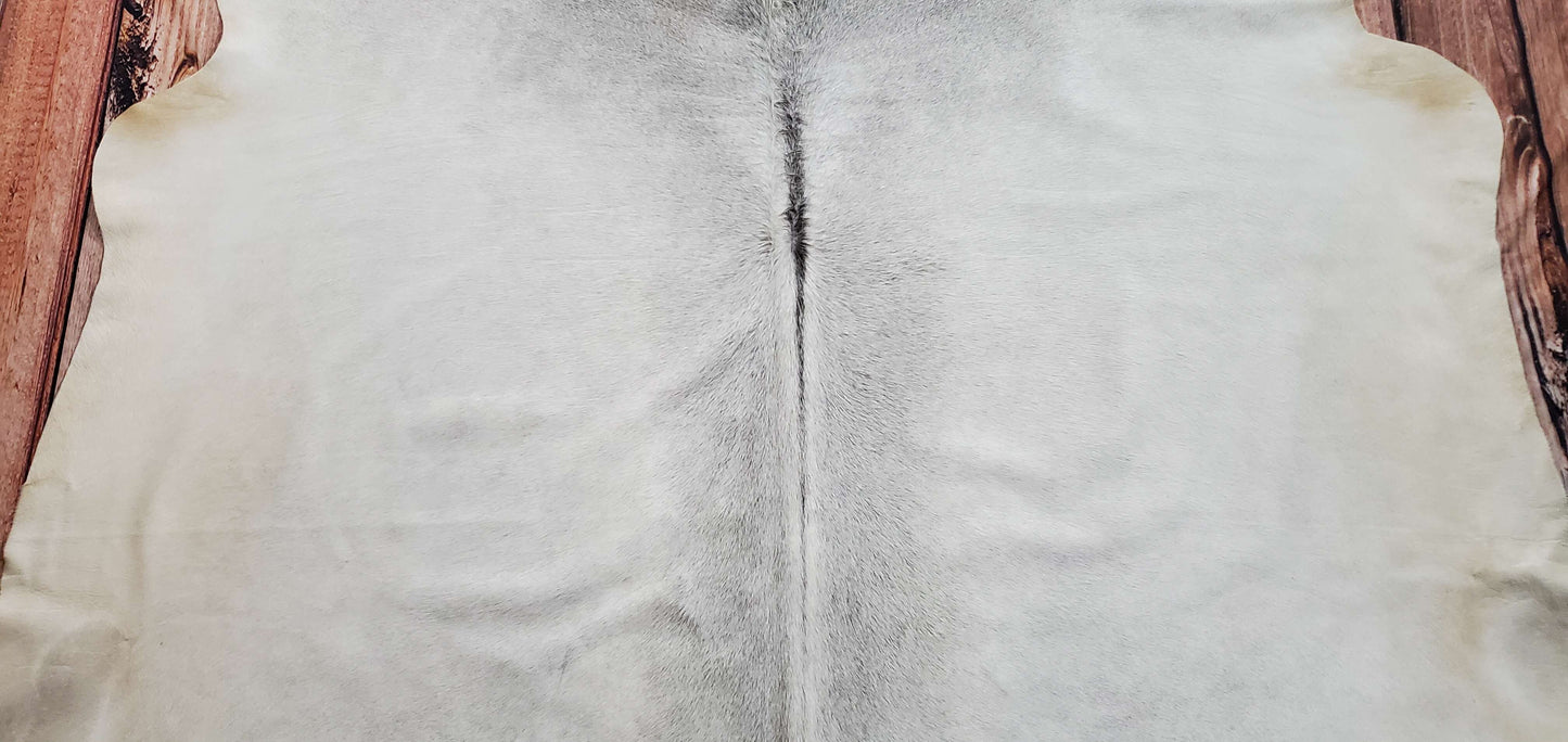 Authentic Large Grey Cowhide Rug 7ft x 6.6ft