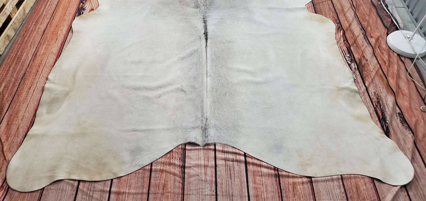 Authentic Large Grey Cowhide Rug 7ft x 6.6ft