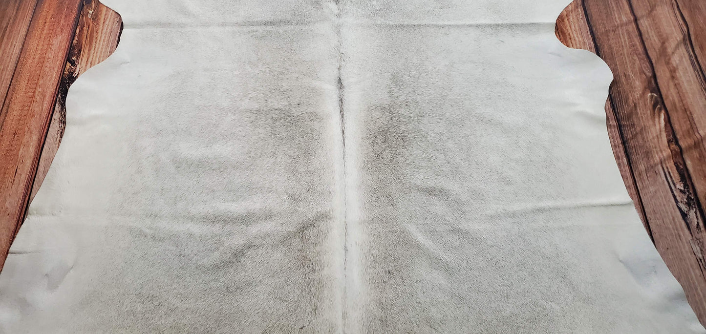 Natural Light Gray Cowhide Rug 7ft x 6.8ft
