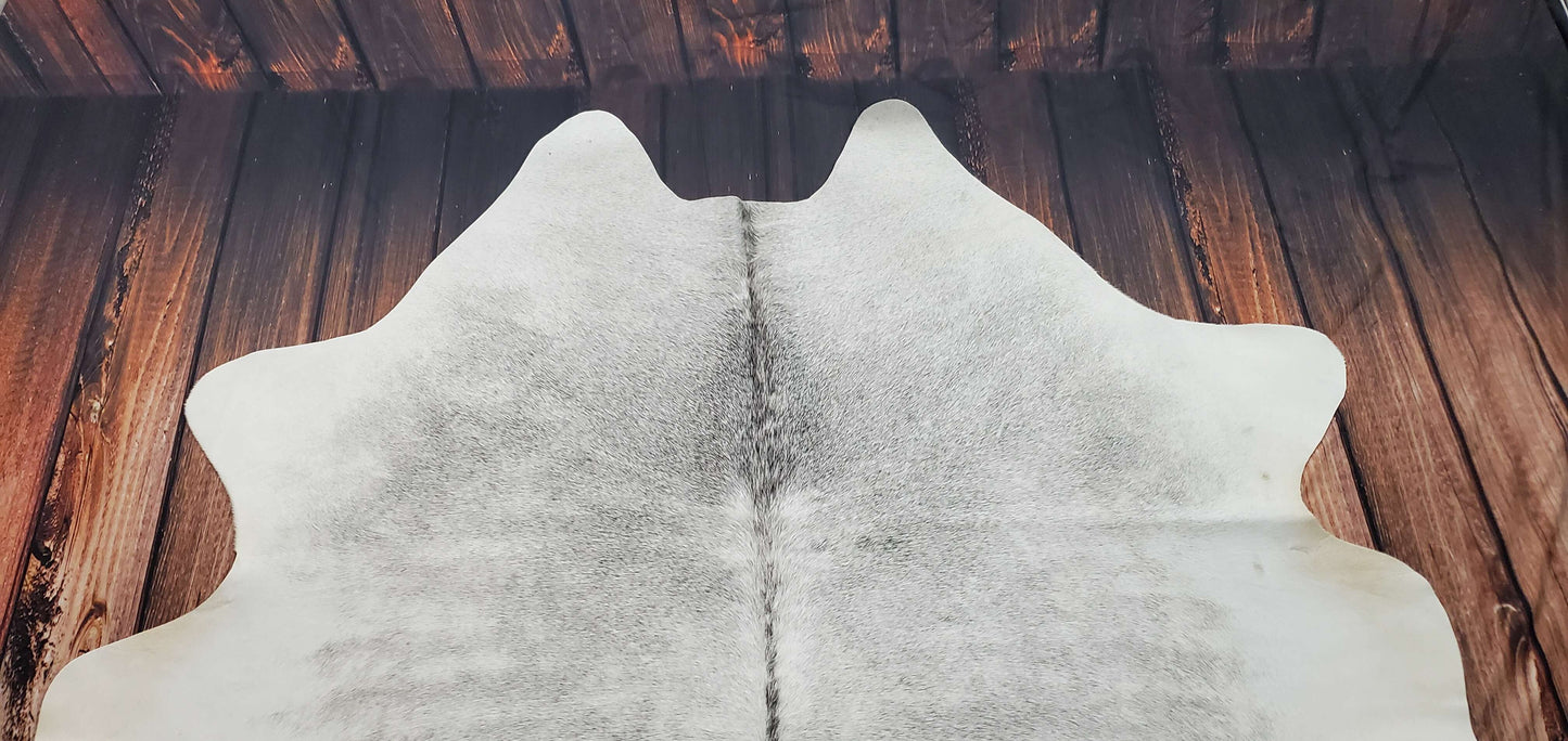Genuine Light Gray Cowhide Rug 6.8ft x 6.8ft