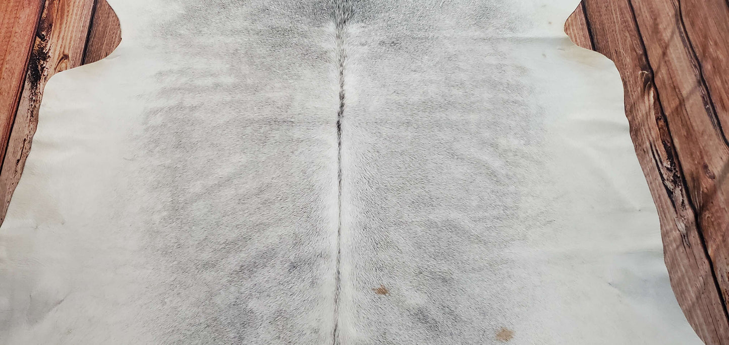 Genuine Light Gray Cowhide Rug 6.8ft x 6.8ft