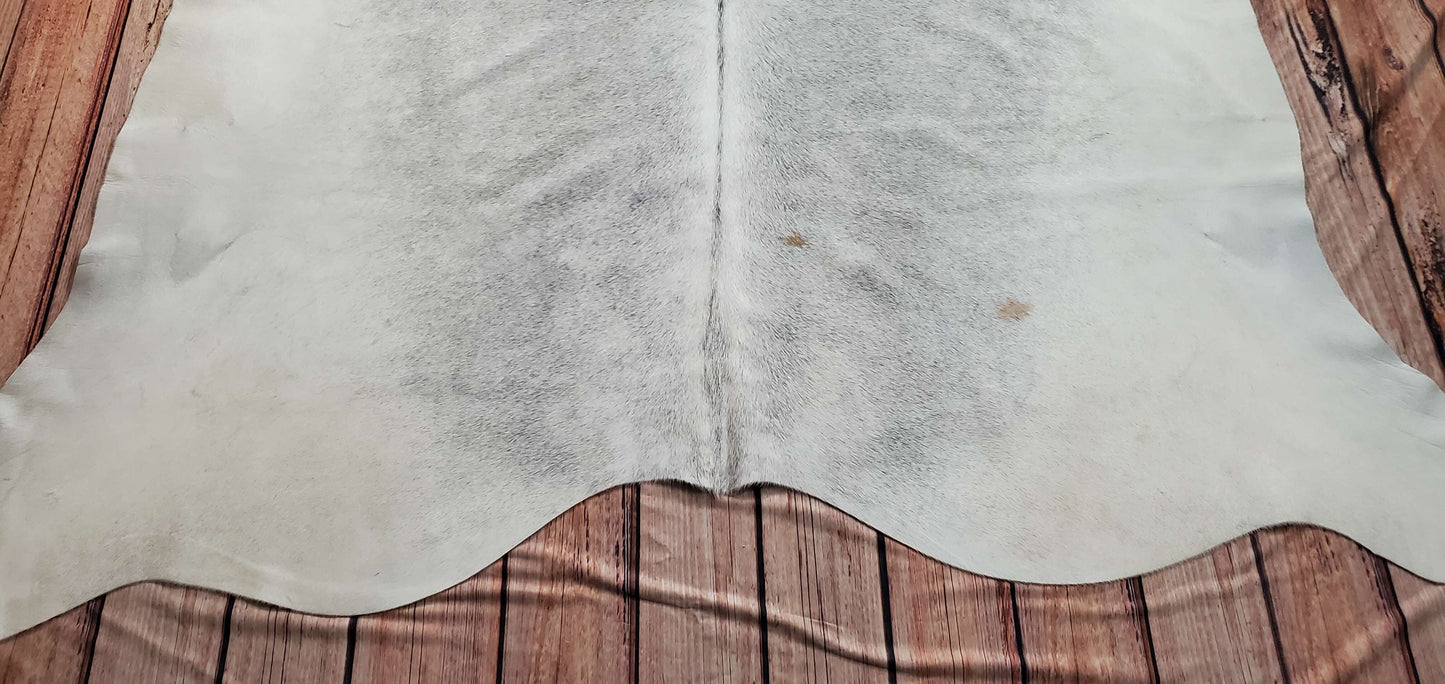 Genuine Light Gray Cowhide Rug 6.8ft x 6.8ft