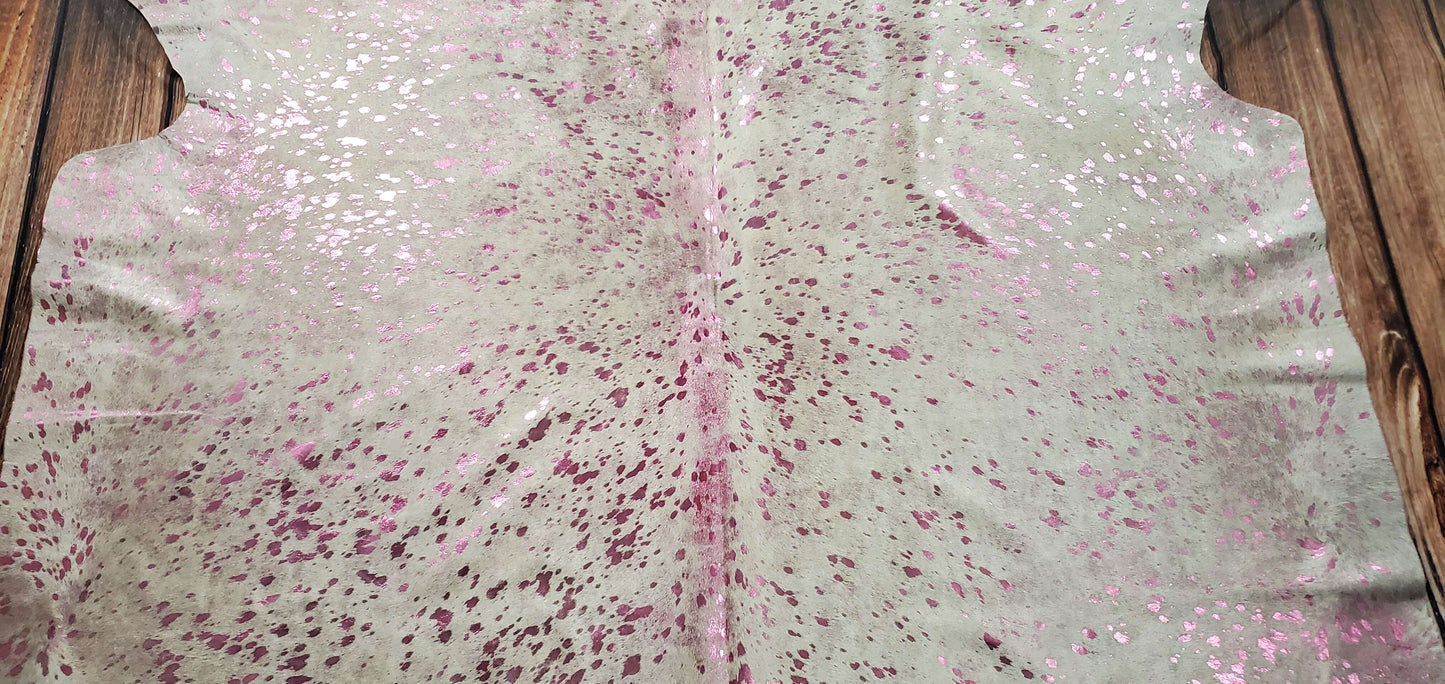 Exotic Metallic Cowhide Rug 7.8ft x 6.6ft