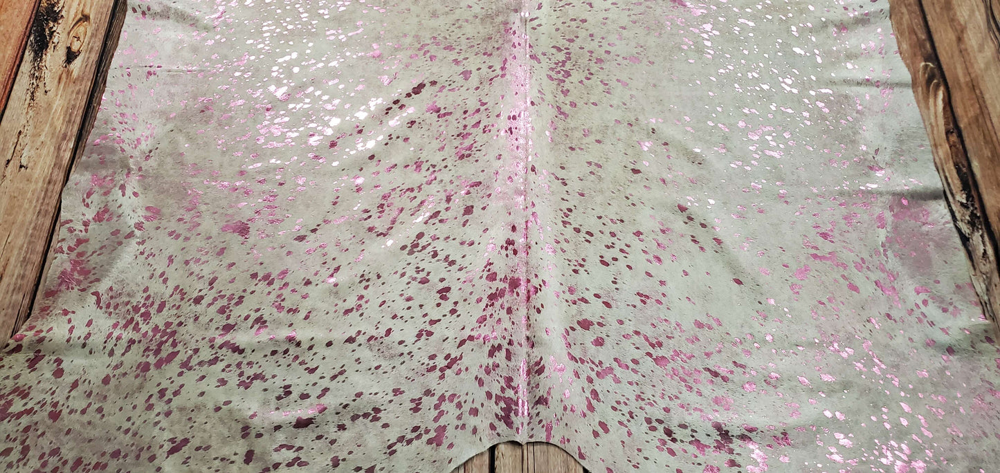 Exotic Metallic Cowhide Rug 7.8ft x 6.6ft