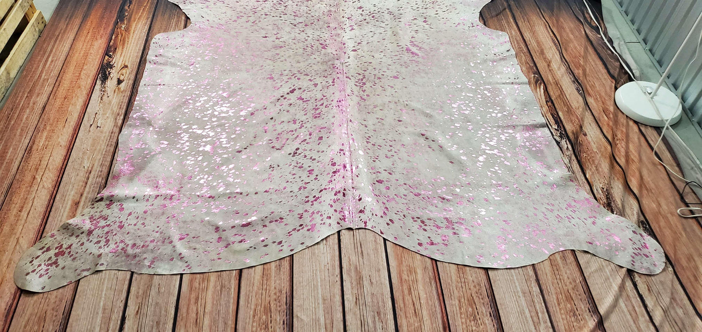 Exotic Metallic Cowhide Rug 7.8ft x 6.6ft