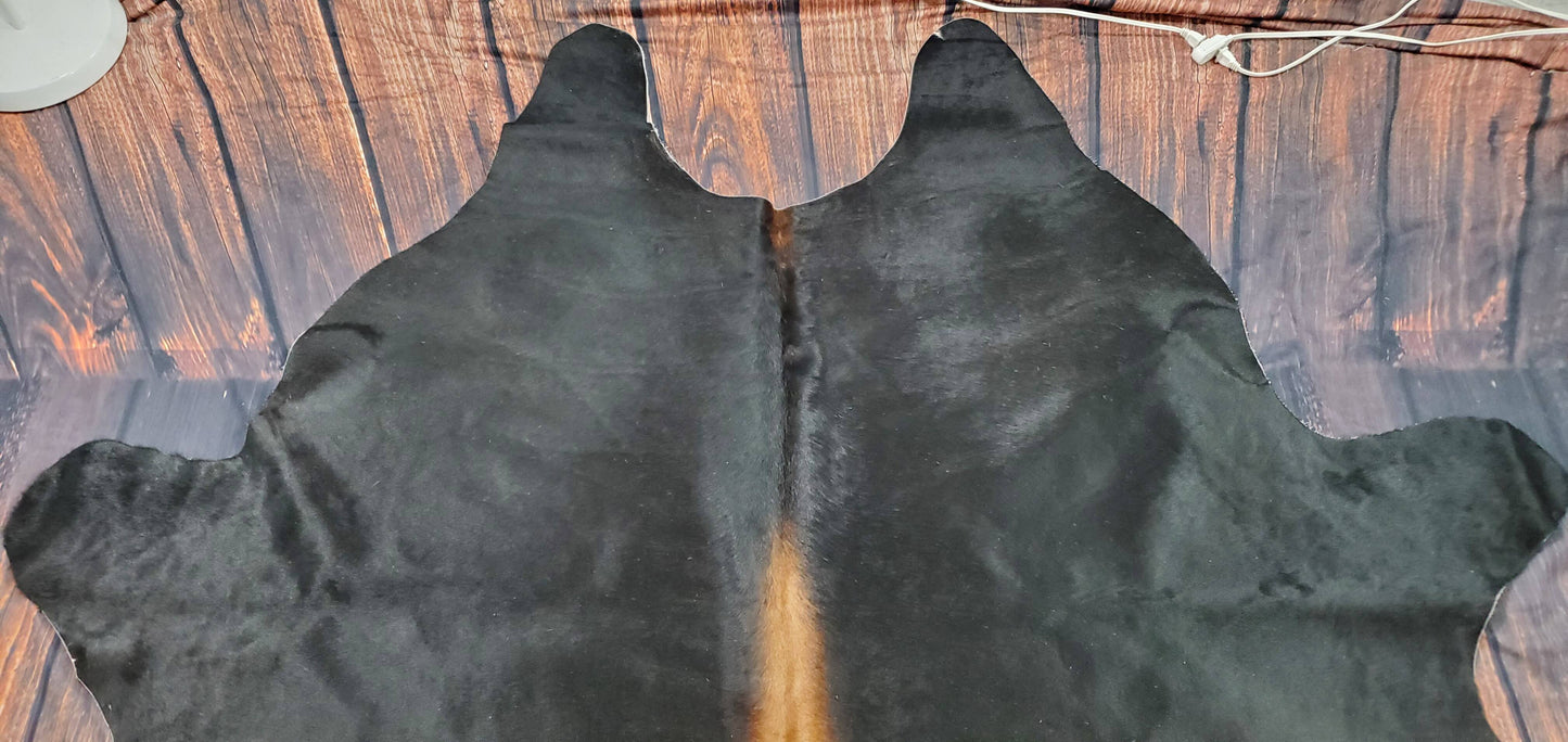 Extra Large Black White Cowhide Rug 7ft x 6ft