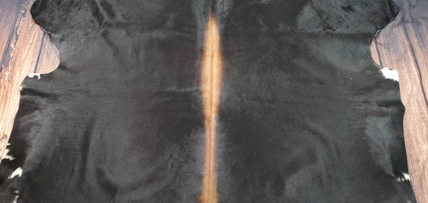 Extra Large Black White Cowhide Rug 7ft x 6ft