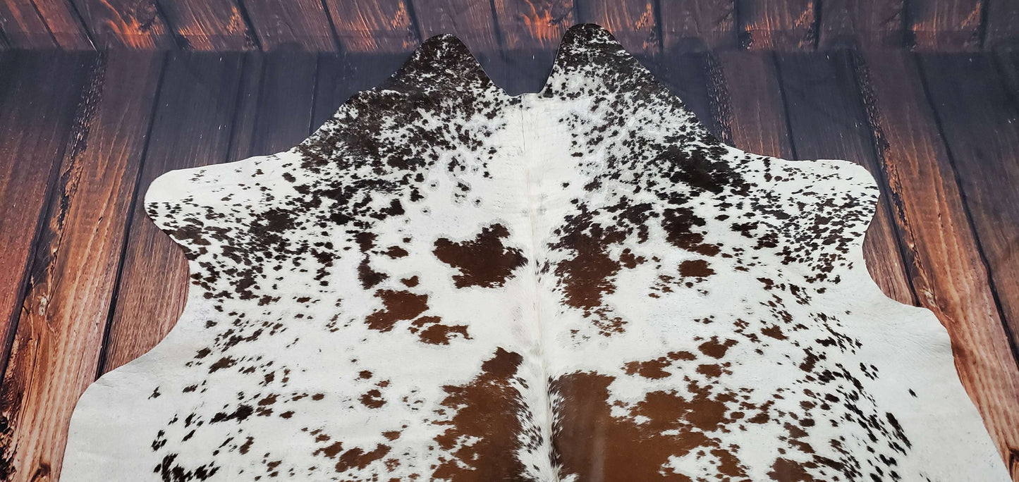 Cowhide Rug Speckled Tricolor 6.2ft x 6.2ft