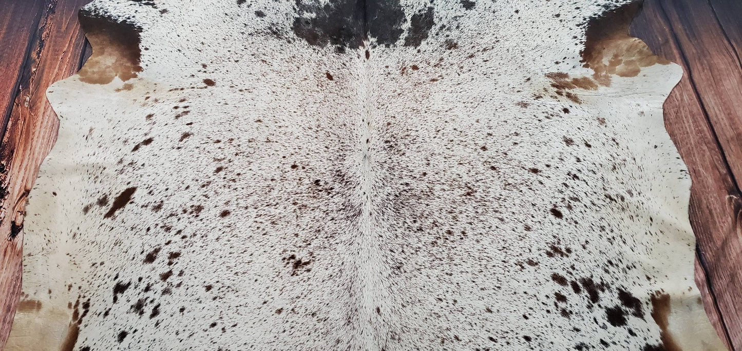 Natural Speckled Cowhide Rug Tricolor 7.1ft X 6.8ft